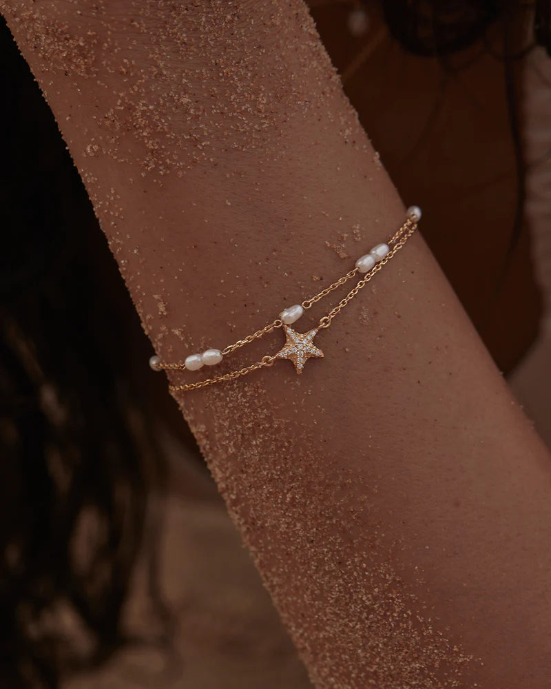 SERENE DREAMS PEARL BRACELET in 18K Gold Vermeil from By Charlotte