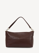 CLAUDIA SHOULDER BAG in Espresso Croc by Saben