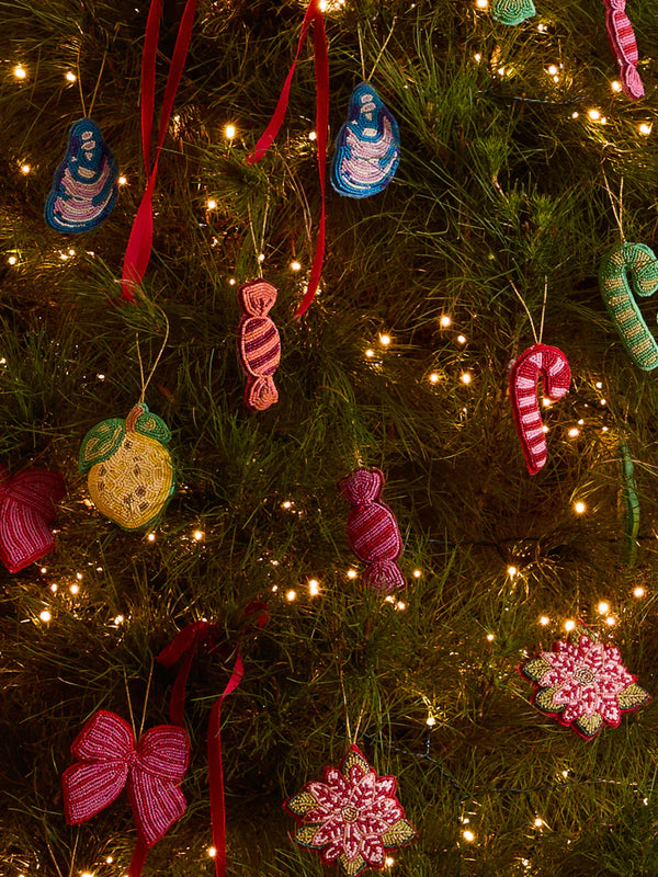 Christmas Decoration Bon Bon in Pink Beaded by Bonnie and Neil
