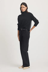 FUNNEL NECK JUMPER in Black + White by Toorallie