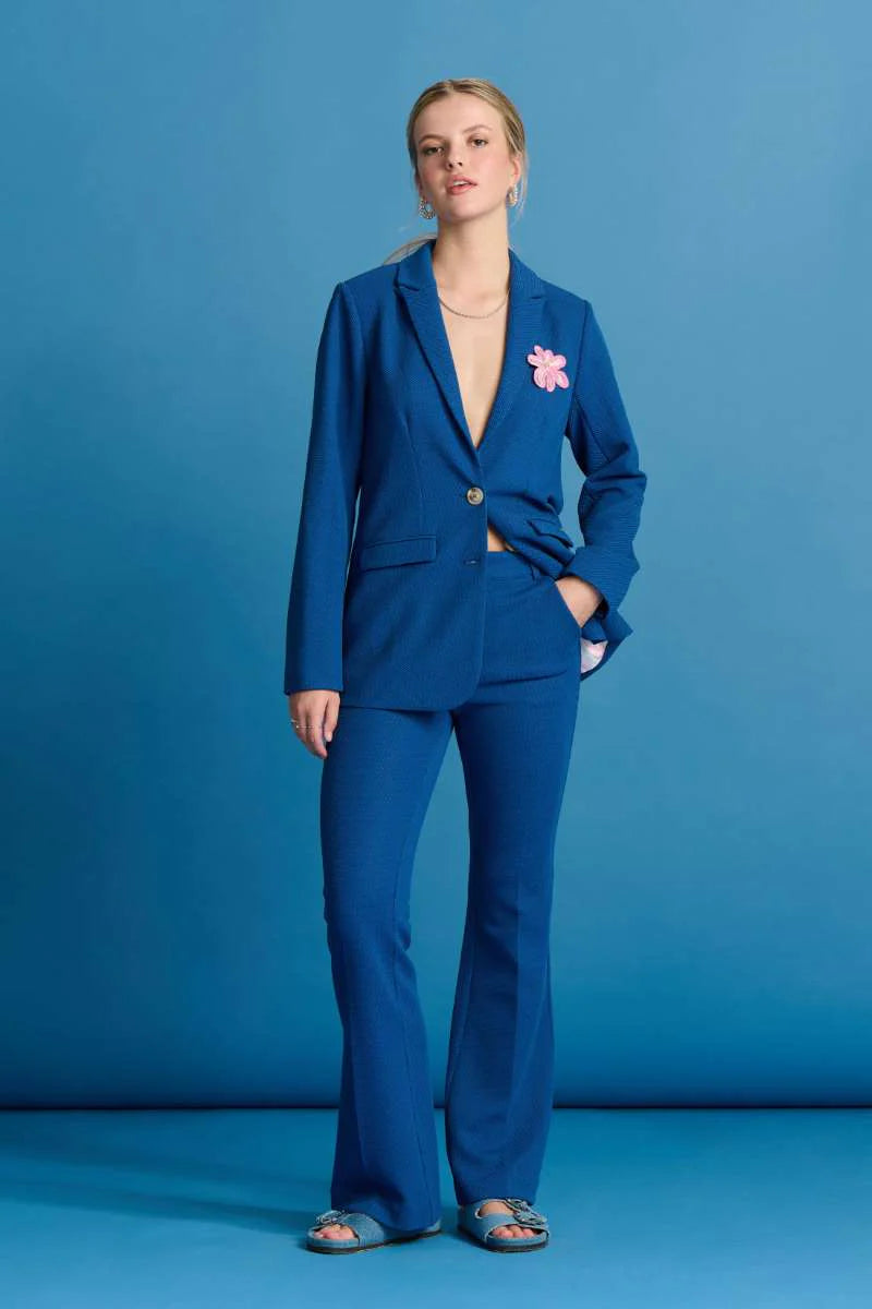 POM BLAZER in Pique Ink Blue from POM Amsterdam