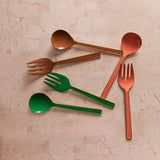 ENAMEL SALAD SERVER | Emerald