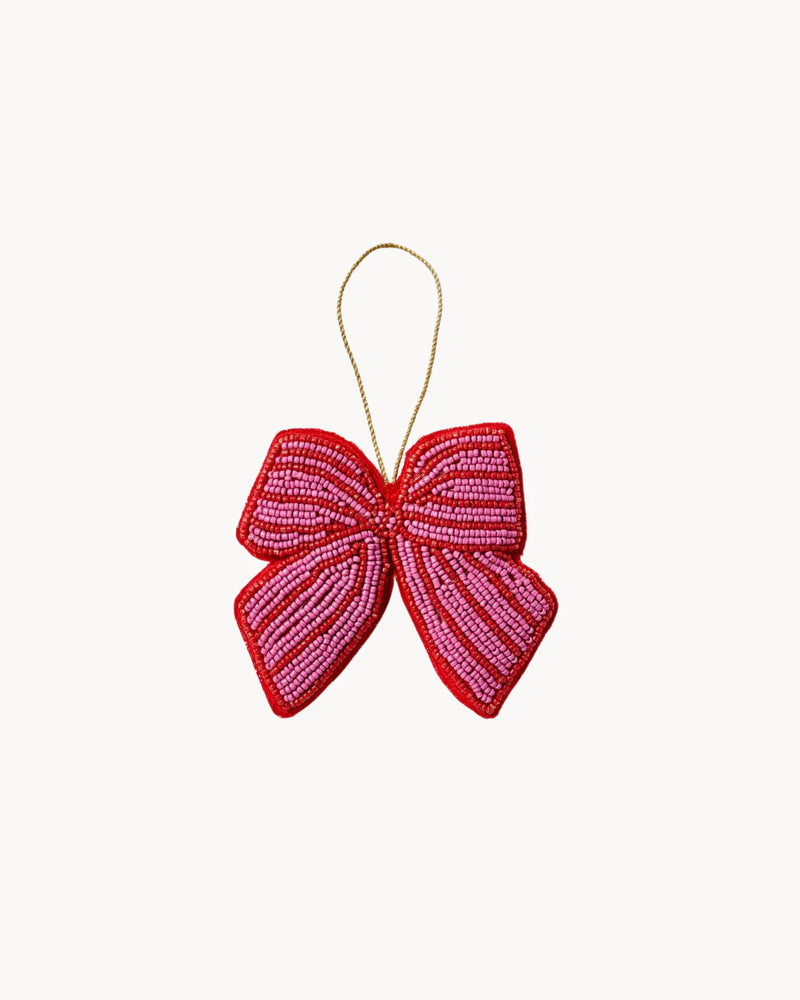 Christmas Decoration in Bow Pink Beaded by Bonnie and Neil