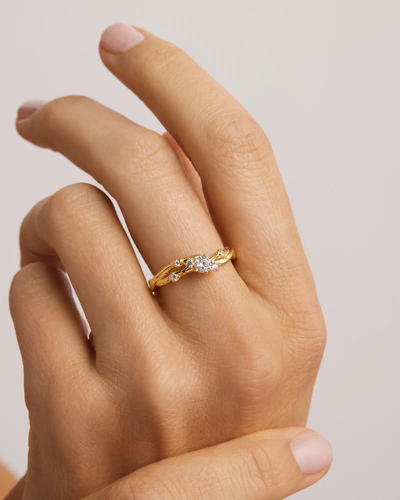 By Charlotte No Rain No Flowers Ring in 18K Gold Vermeil