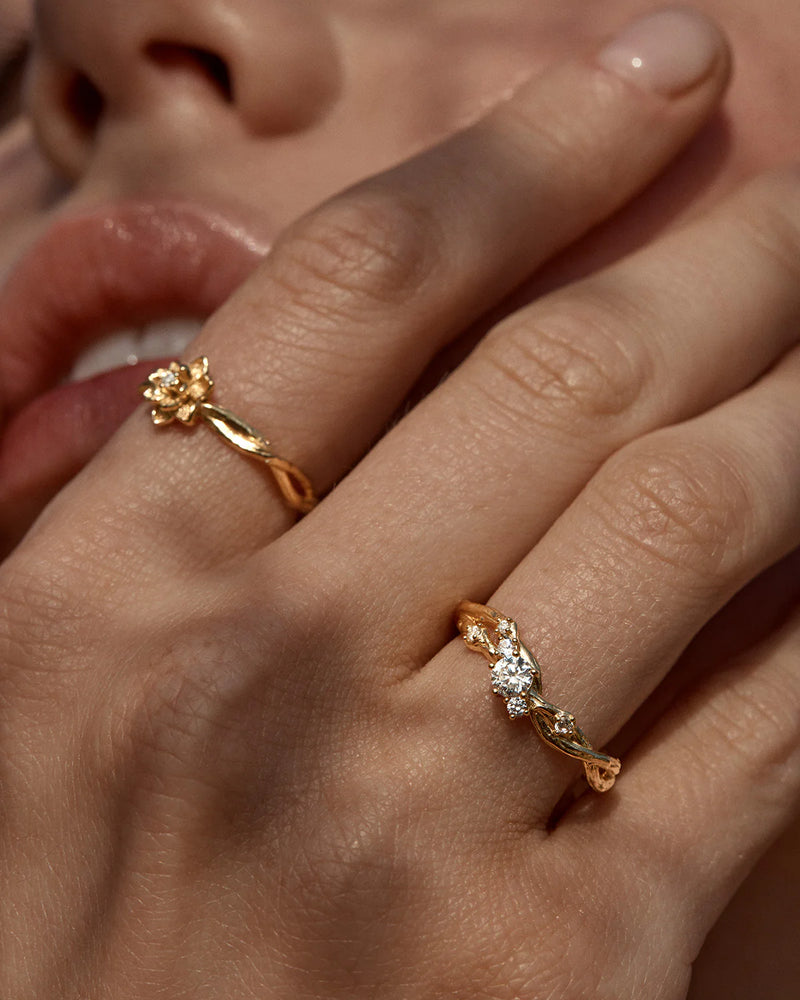 By Charlotte No Rain No Flowers Ring in 18K Gold Vermeil