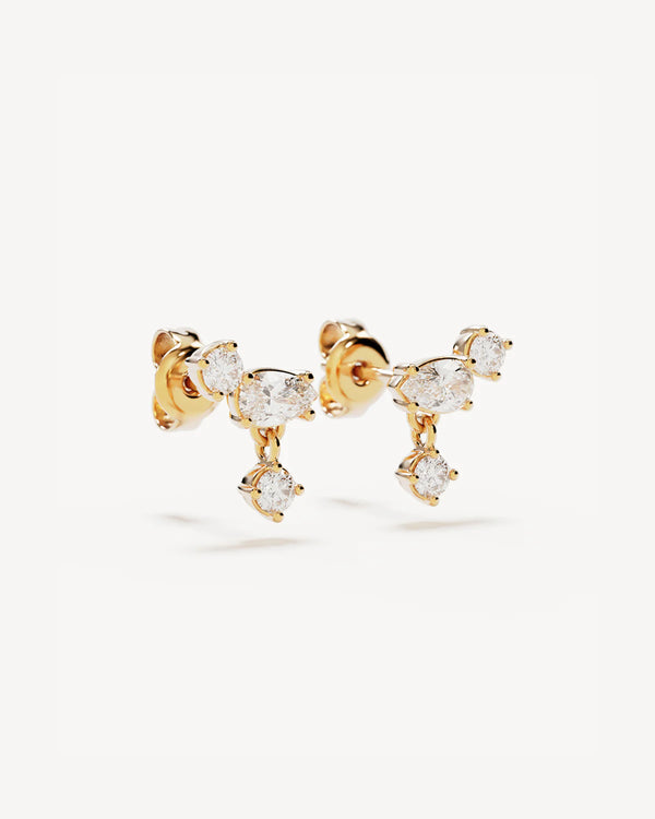 By Charlotte No Rain No Flowers Stud Earrings in 18K Gold Vermeil