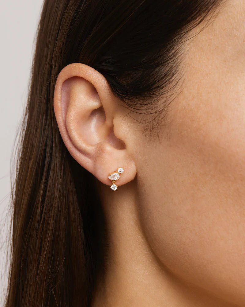 By Charlotte No Rain No Flowers Stud Earrings in 18K Gold Vermeil