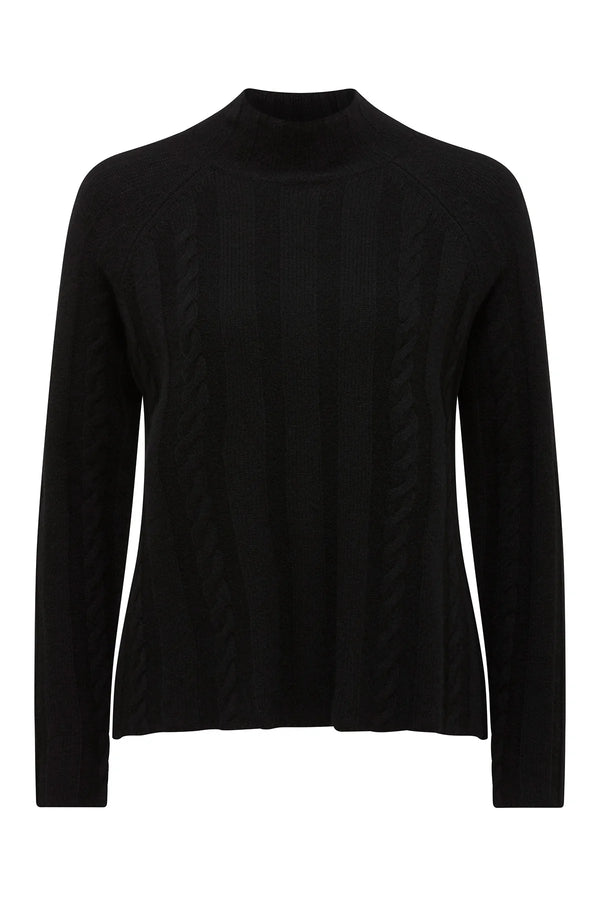 CASHWOOL CABLE JUMPER | Black