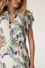 PALOMA FRILL DRESS | Leaf Print