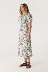 PALOMA FRILL DRESS | Leaf Print