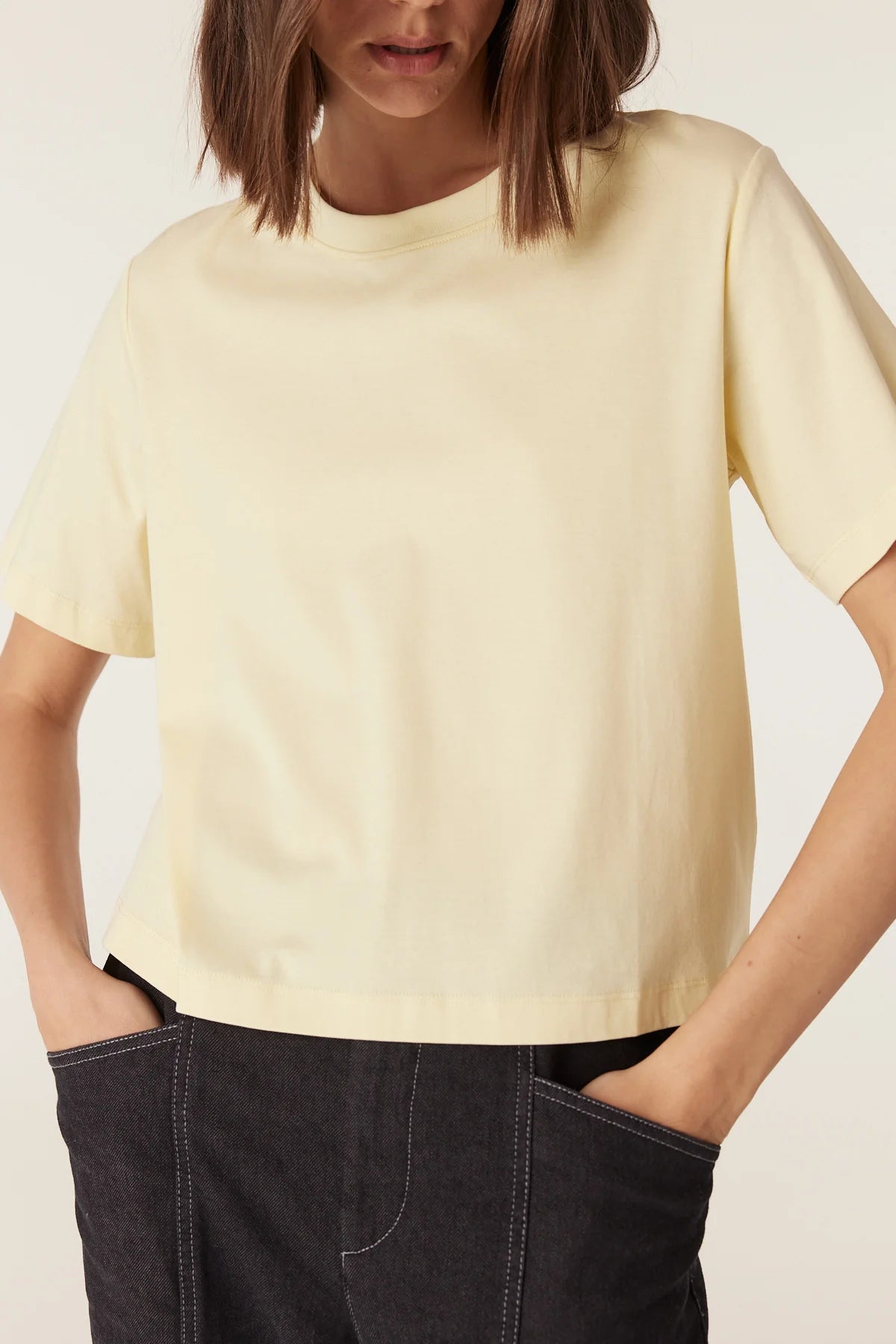 PIMA BOXY TEE | Yellow - Darling & Domain