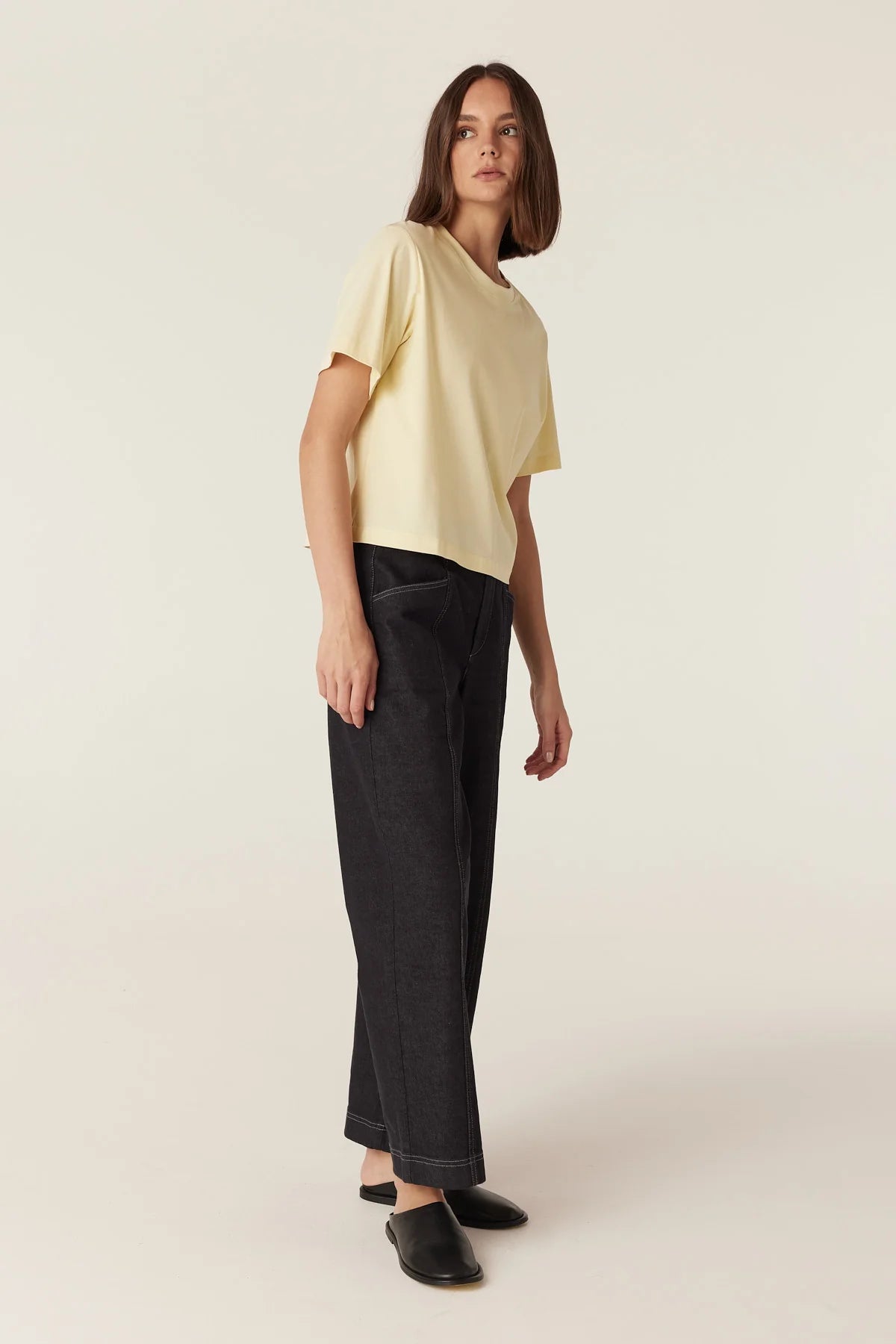 PIMA BOXY TEE | Yellow - Darling & Domain