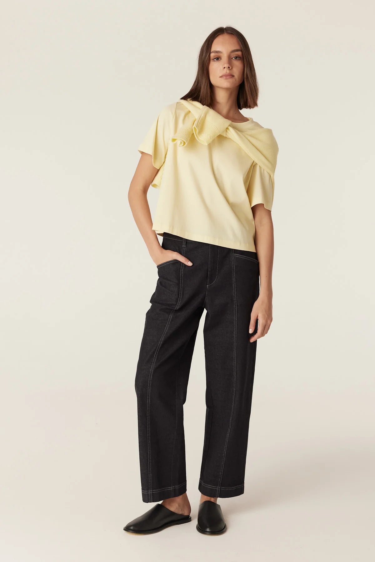 PIMA BOXY TEE | Yellow - Darling & Domain