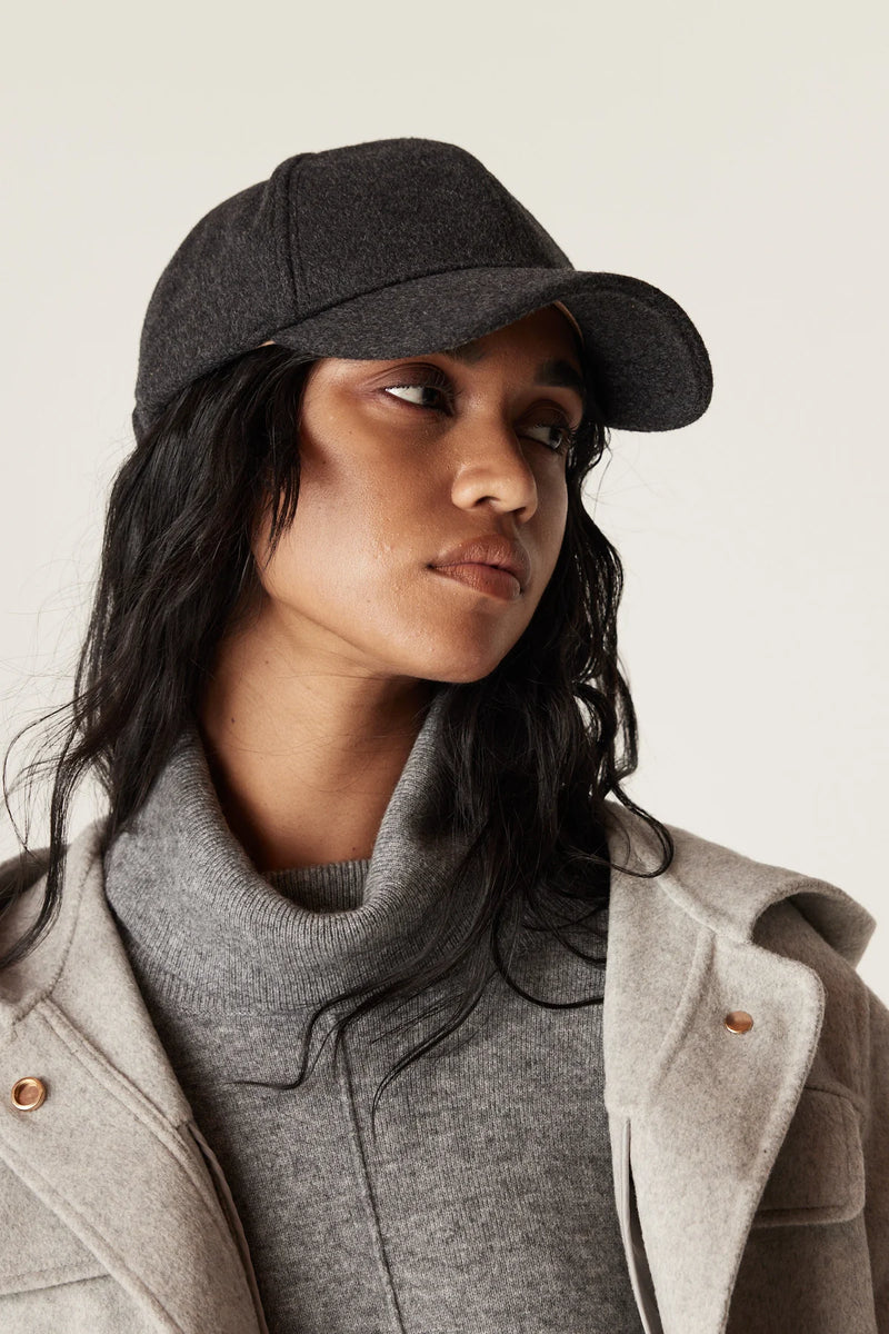 WOOL CASHMERE CAP | Charcoal