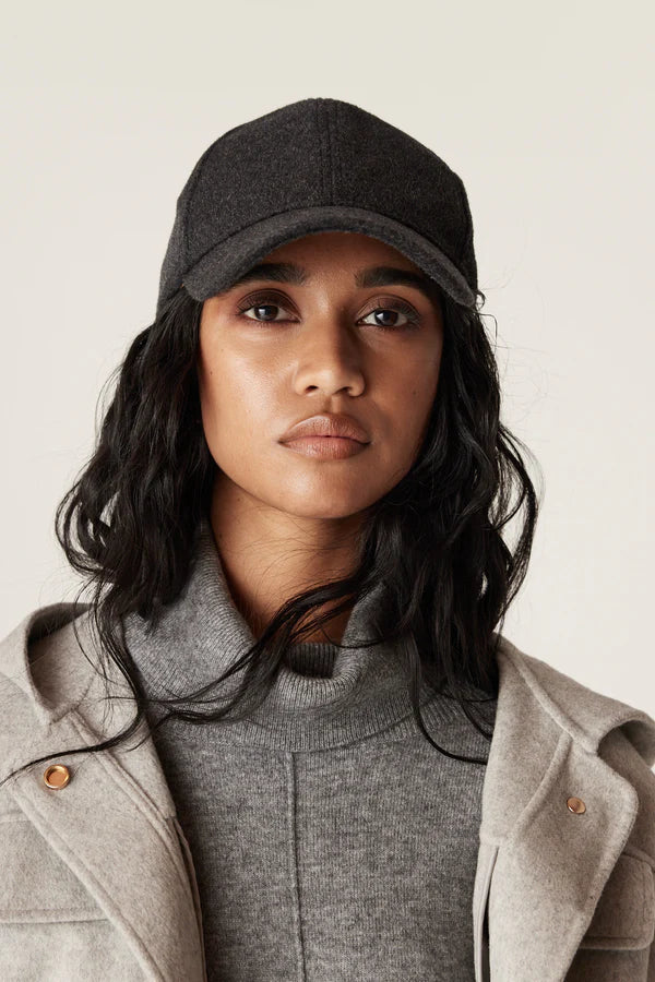 WOOL CASHMERE CAP | Charcoal
