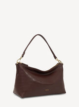 CLAUDIA SHOULDER BAG in Espresso Croc by Saben