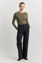 CREW MERINO TEE in Kale by Toorallie