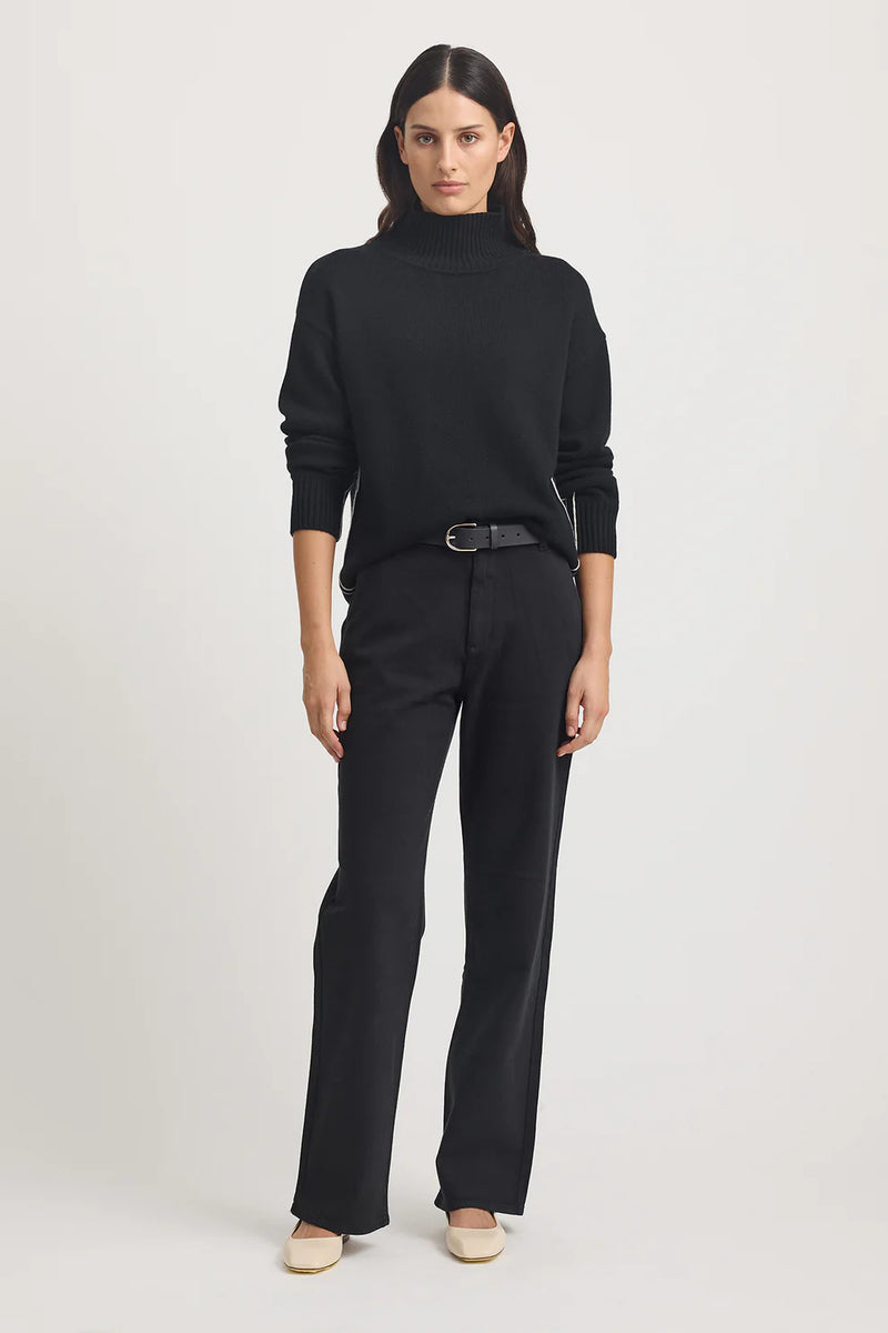 FUNNEL NECK JUMPER in Black + White by Toorallie