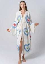 NATURAL LONG ROBE | Multi Motif