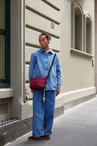 CLOUD STASH BASE CROSSBODY BAG in Burgundy by Base Supply