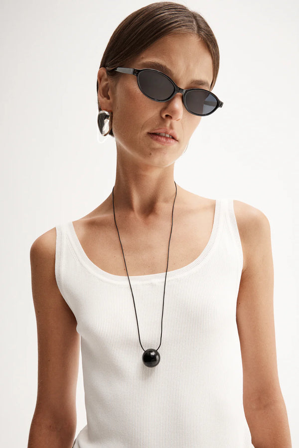 Coralie Knit Top in White by Elka Collective