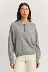 FINE JERSEY POLO in Light Ash by Toorallie