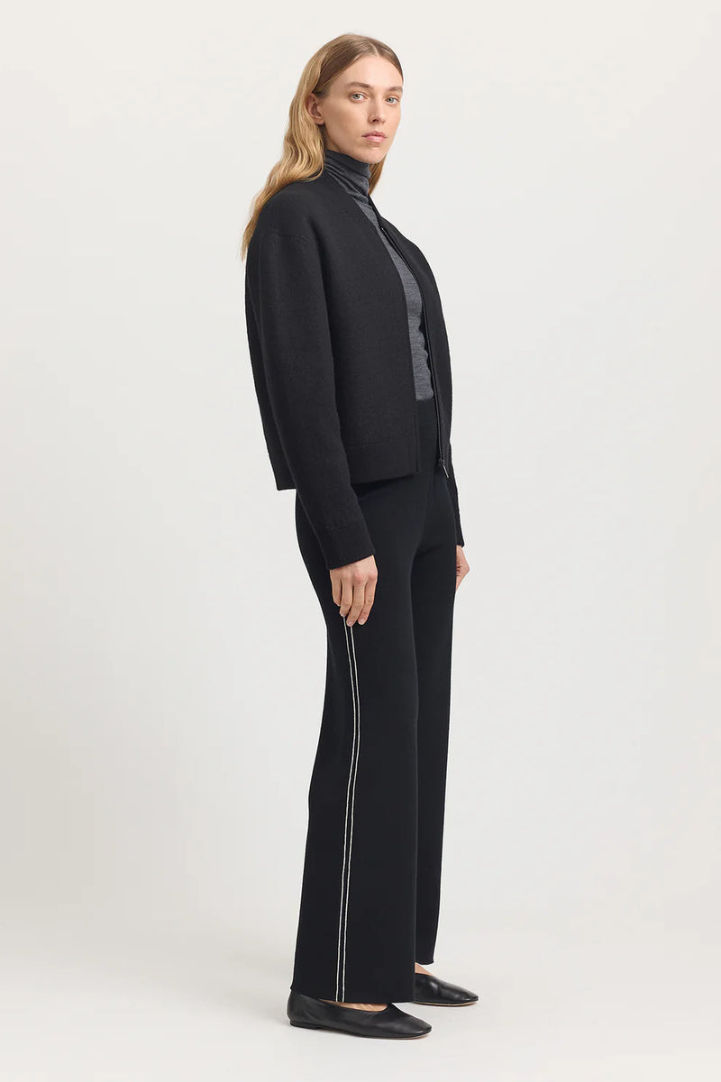 WOOL BOMBER JACKET in Black by Toorallie