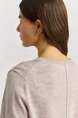 EXTRA FINE KNIT CREW in Light Oat by Toorallie