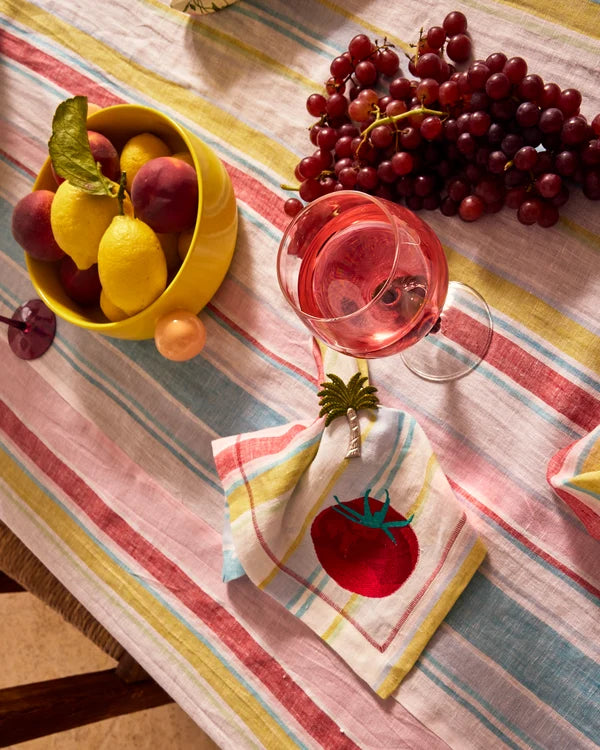 EMBROIDERED NAPKIN 4P SET in Bellissimo Stripe from the amazing range of Kip & Co products