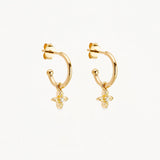 LIVE IN LIGHT LOTUS HOOP EARRING in Gold from By Charlotte