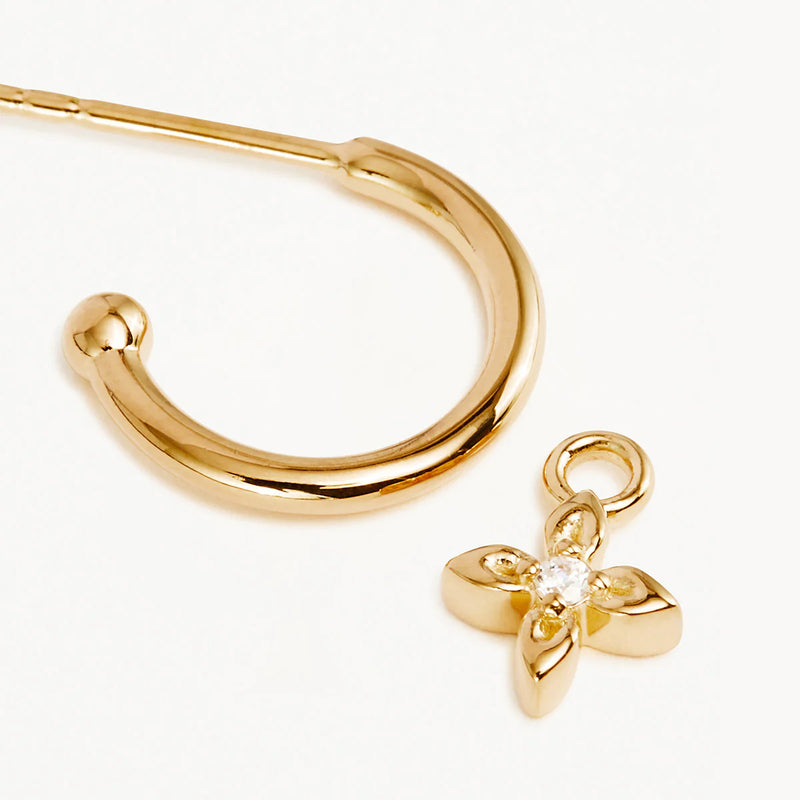 LIVE IN LIGHT LOTUS HOOP EARRING in Gold from By Charlotte