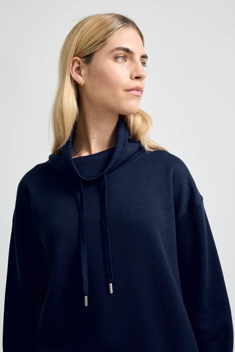 LOUNGE FUNNEL NECK in French Navy by Toorallie