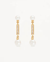 BREATHE PEARL DROP EARRINGS in 18k Gold Vermeil from By Charlotte