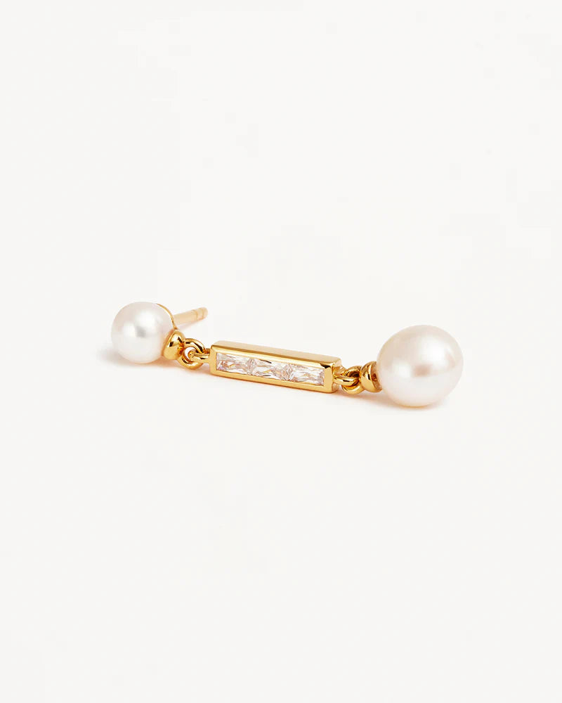 BREATHE PEARL DROP EARRINGS in 18k Gold Vermeil from By Charlotte