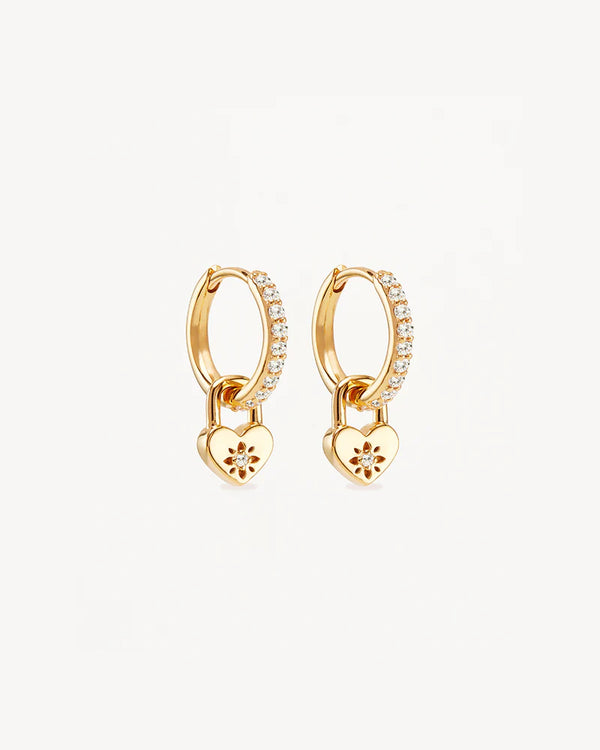 LOVE UNLOCKED PADOCK HOOPS in 18k Gold Vermeil from By Charlotte