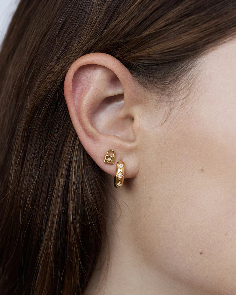 BLOOM WITH YOU LOTUS HOOPS  in 18k Gold Vermeil from By Charlotte