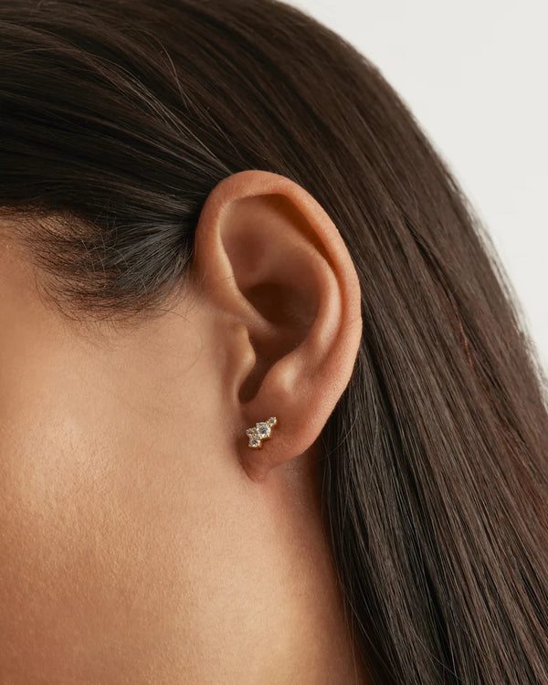 MIST STUD EARRINGS in 18K Gold Vermeil from By Charlotte