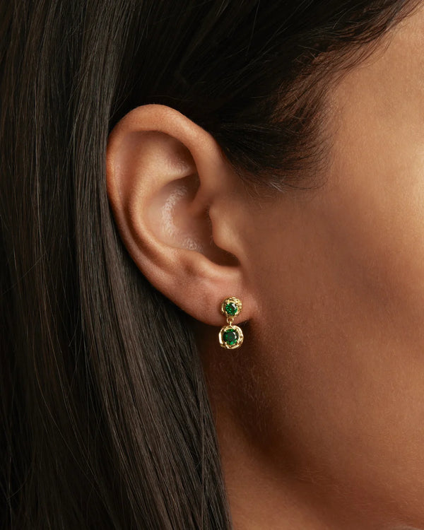 DEPTH OF YOU DROP EARRINGS in 18K Gold Vermeil from By Charlotte