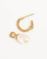 WHISPERS OF TRANQUILITY PEARL HOOPS in 18K Gold Vermeil from By Charlotte