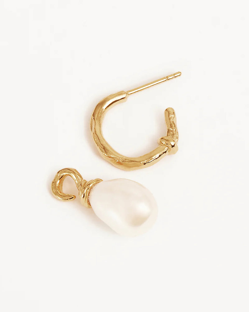WHISPERS OF TRANQUILITY PEARL HOOPS in 18K Gold Vermeil from By Charlotte