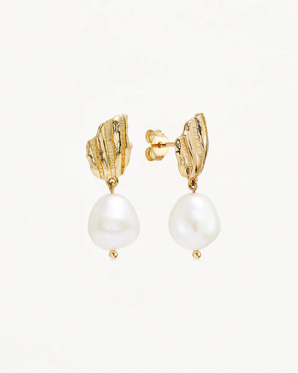 MOONLIT TIDES PEARL DROP EARRINGS in 18K Gold Vermeil from By Charlotte