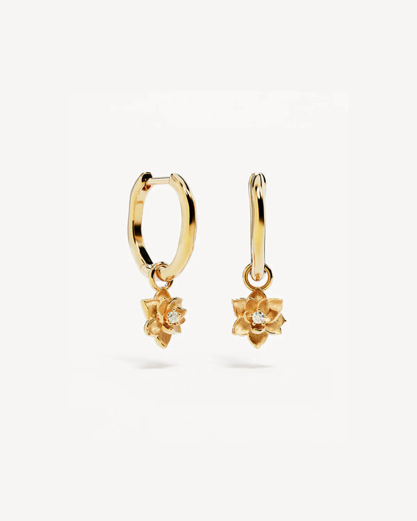 BLOOM WITHIN LOTUS HOOPS | 18K Gold Vermeil