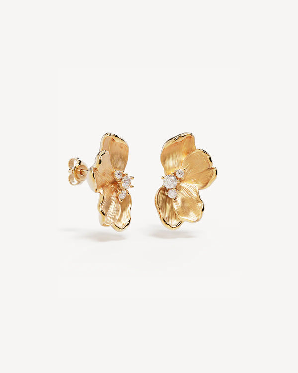 SERENE LOTUS STATEMENT EARRINGS | 18K GOLD VERMEIL