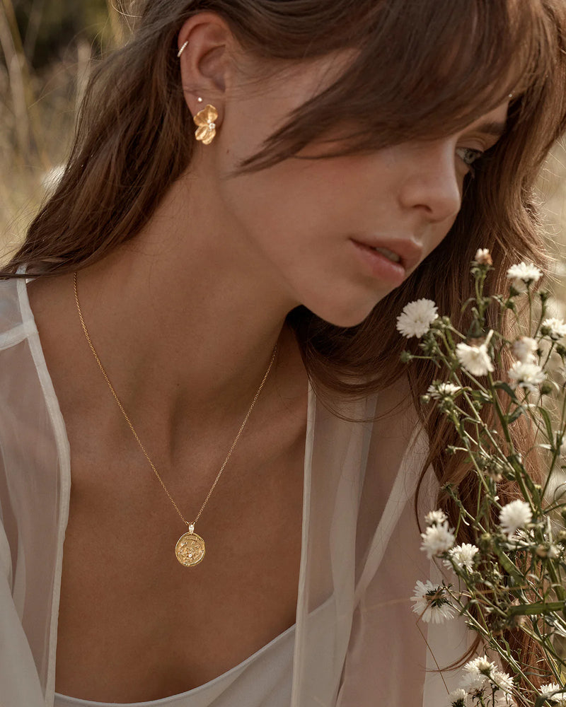 SERENE LOTUS STATEMENT EARRINGS | 18K GOLD VERMEIL