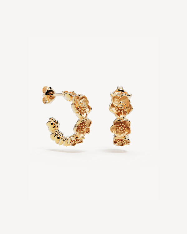 BLOOM WITH GRACE HOOPS | 18K Gold Vermeil