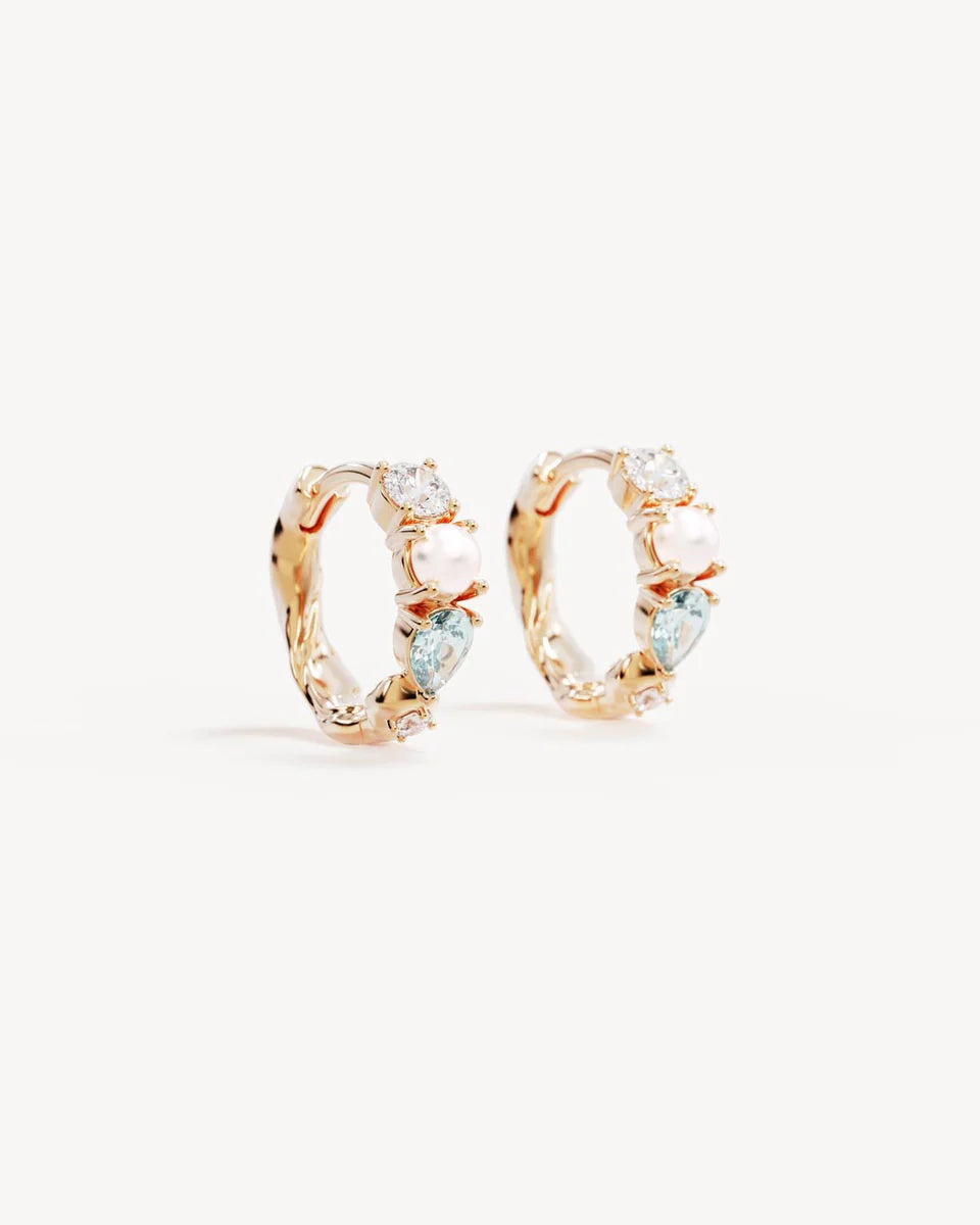 BREATHE IN STILLNESS HOOPS in 18K Gold Vermeil from By Charlotte