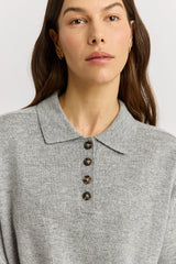 FINE JERSEY POLO in Light Ash by Toorallie