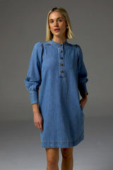 ELOCUTION DRESS in Light Washed Denim from Zoe Kratzmann