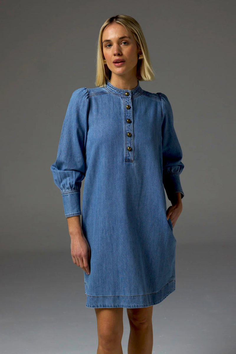 ELOCUTION DRESS in Light Washed Denim from Zoe Kratzmann