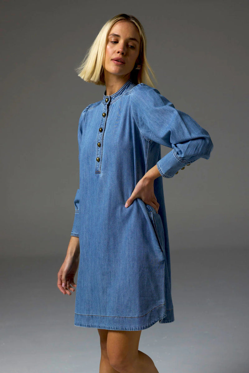 ELOCUTION DRESS in Light Washed Denim from Zoe Kratzmann